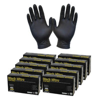1000pcs | Large | Heavy-Duty Black Nitrile Gloves | Powder-Free