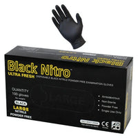 1000pcs | Large | Heavy-Duty Black Nitrile Gloves | Powder-Free