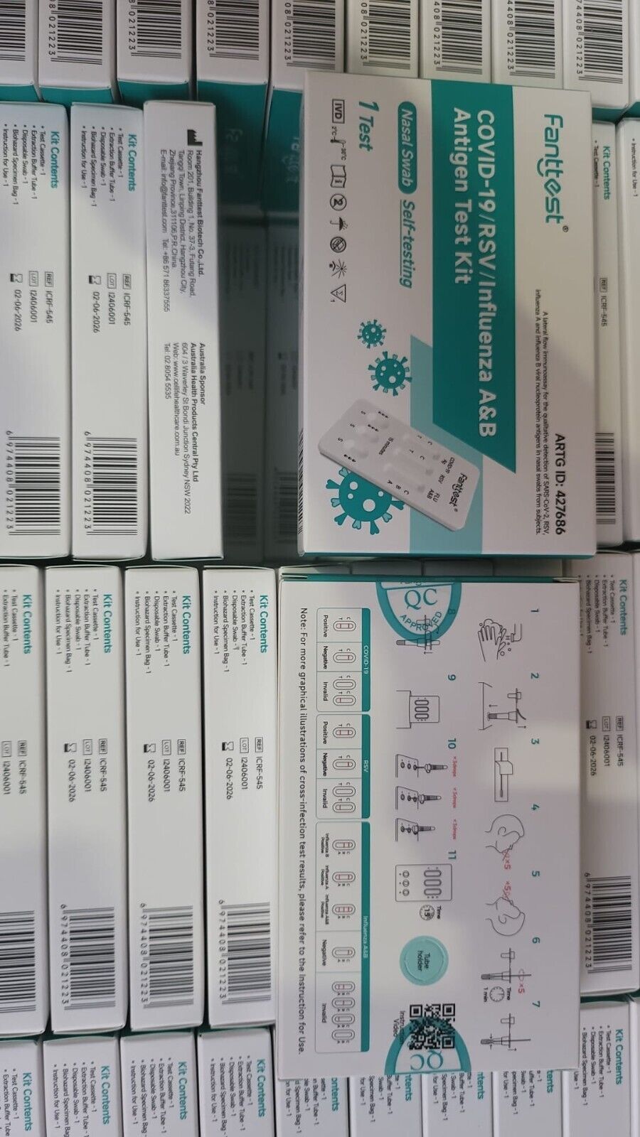 5Pack | Fanttest 4-in-1 Rapid Home Test | RSV, Flu A/B, & COVID - 19