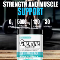 5000mg Creatine Dietary Supplement (Blueberry) | Chewable Creatine Monohydrate Gummies for Men & Women