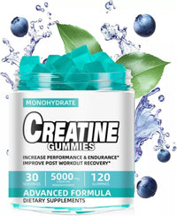5000mg Creatine Dietary Supplement (Blueberry) | Chewable Creatine Monohydrate Gummies for Men & Women