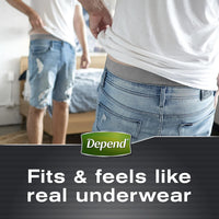 32 Count (4 x 8 Pack)  Depend Real Fit Incontinence Underwear Men