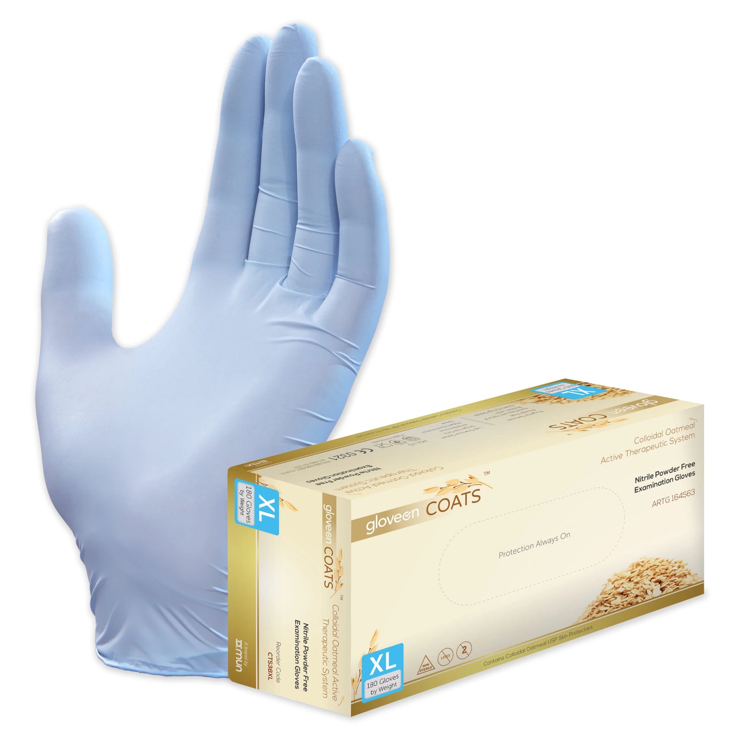 1000PCS | COATS® Colloidal Oatmeal Coated | Nitrile Exam Gloves