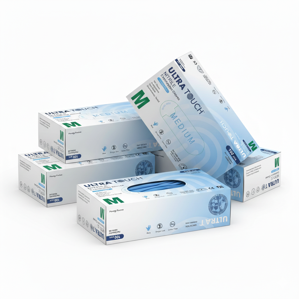 1000pcs | Ultra Touch Nitrile | S, M, L XL, XXL | Blue Nitrile Gloves | Powder-Free