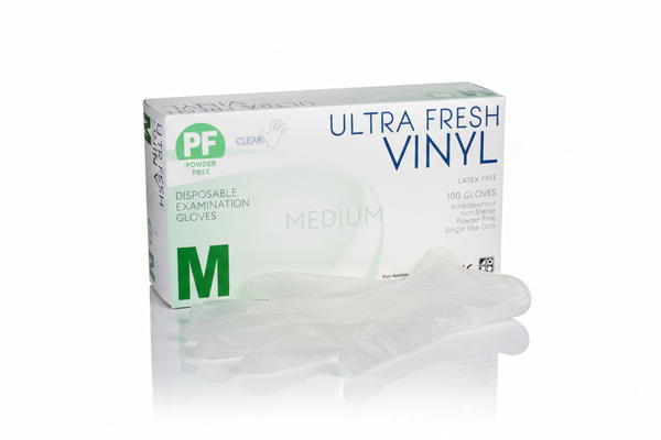 1000pcs | Large | Ultrafresh Clear Vinyl PF Gloves  | Powder-free, Food Safe