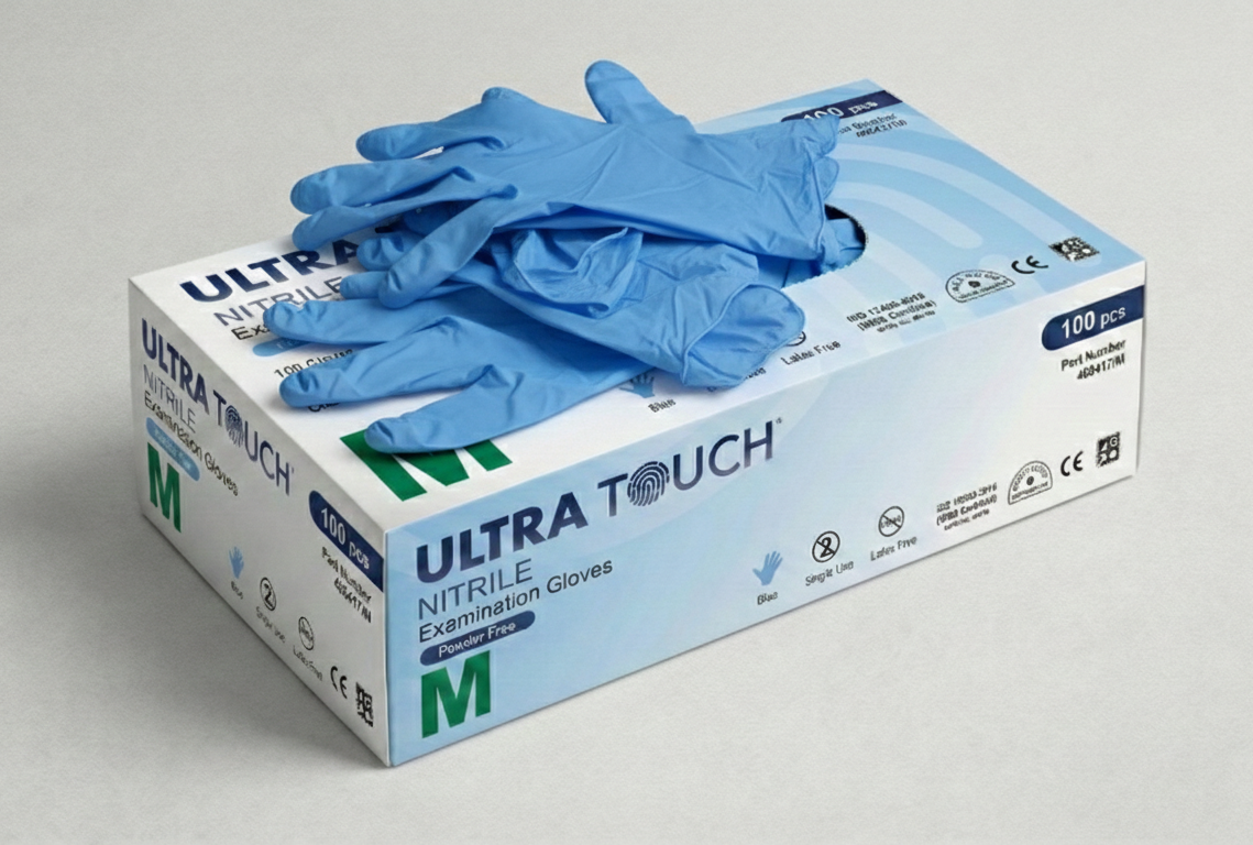 1000pcs | Ultra Touch Nitrile | S, M, L XL, XXL | Blue Nitrile Gloves | Powder-Free