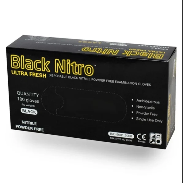 1000pcs | XL | Heavy-duty Black Nitrile Gloves | Powder-Free