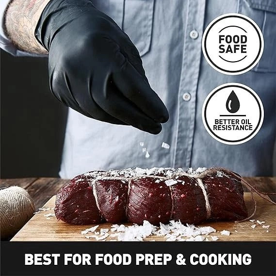 1000pcs | Small | Black Heavy-Duty Nitrile Gloves ( Powder-Free)