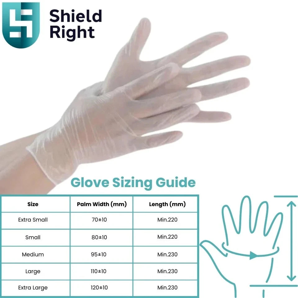 1000pcs | XL | Clear Vinyl Handicare Gloves | Powder-Free, Food Safe
