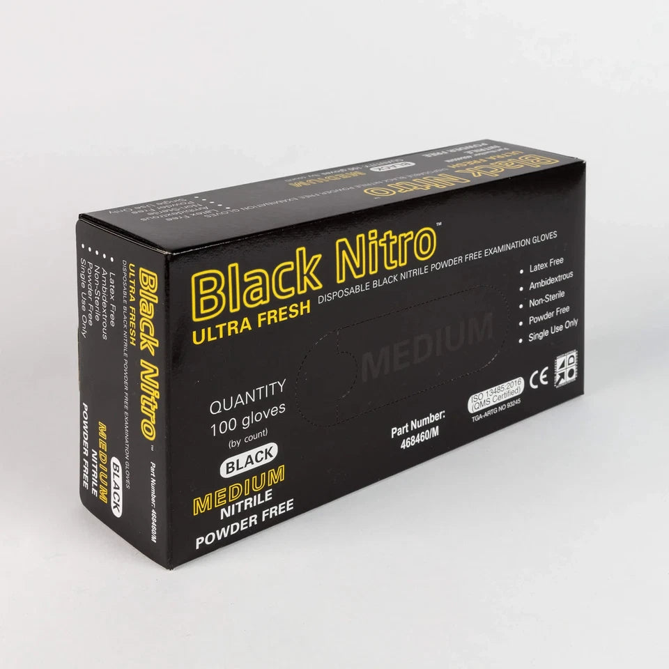 1000pcs (Medium) Black Heavy Duty Nitrile Gloves | Powder-free