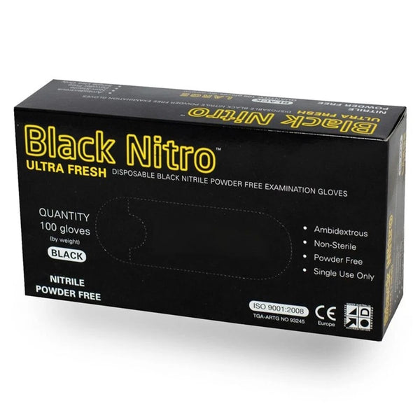 1000pcs | Large | Heavy-Duty Black Nitrile Gloves | Powder-Free