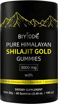 60 Count Pure Himalayan Shilajit Gummies Gold | Lab Tested Shilajit Gummies for Men & Women